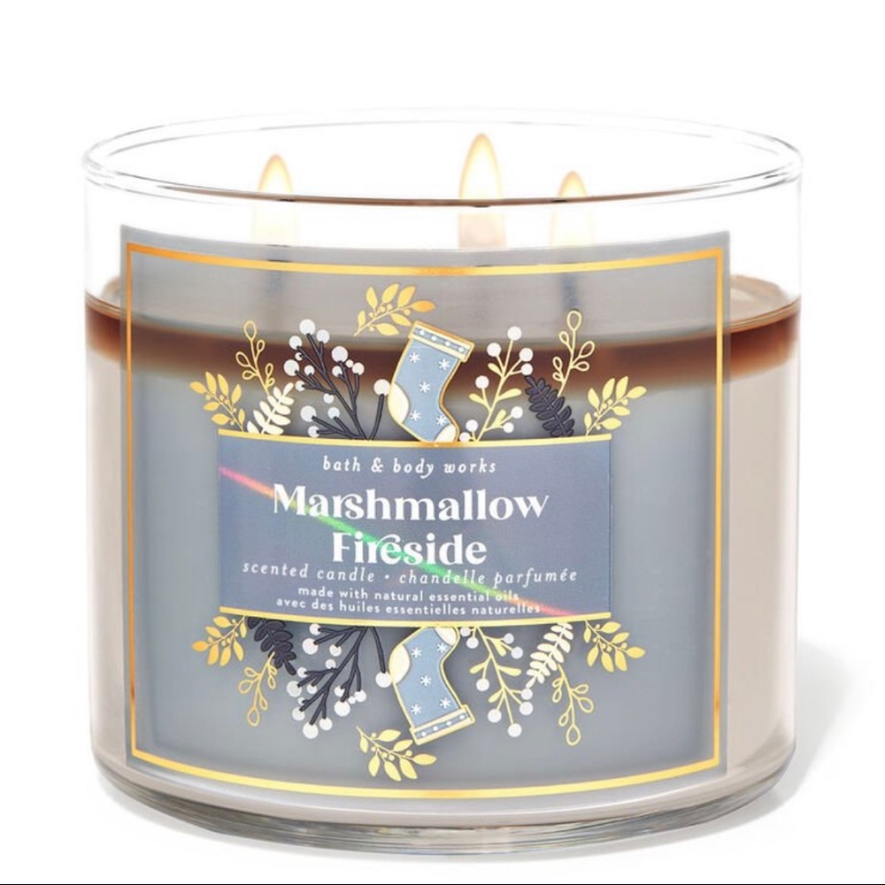 ** SOLD ** Marshmallow fireside 3 wick candle